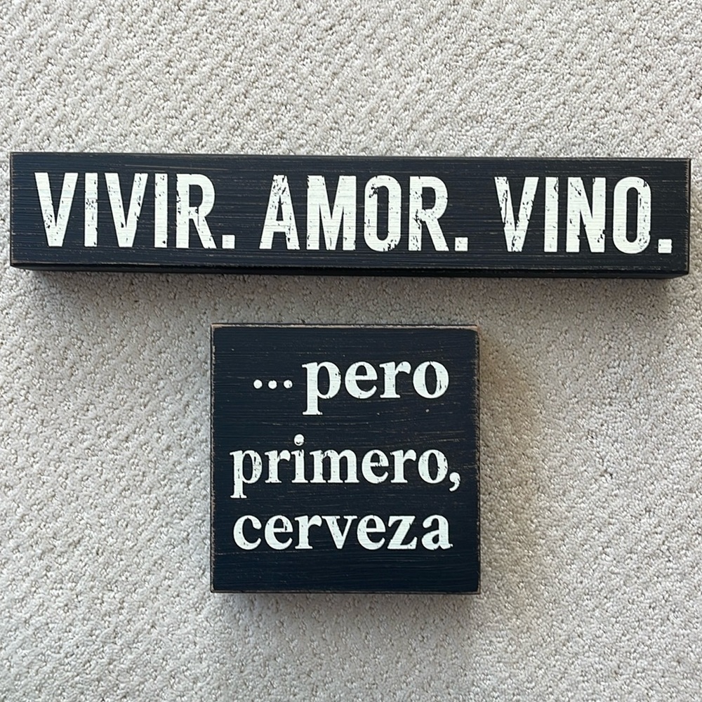 Wood sign - Spanish
